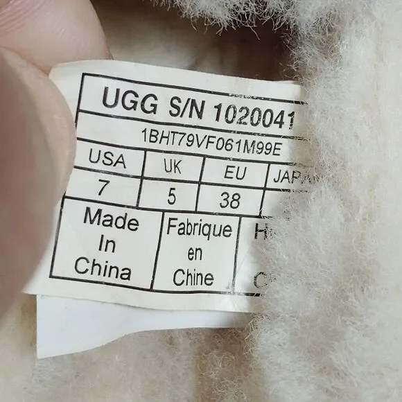 UGG Sz 7 Moccasin Chestnut Slipper Loafer Shoes Faux Fur 1020041 - Picture 8 of 10